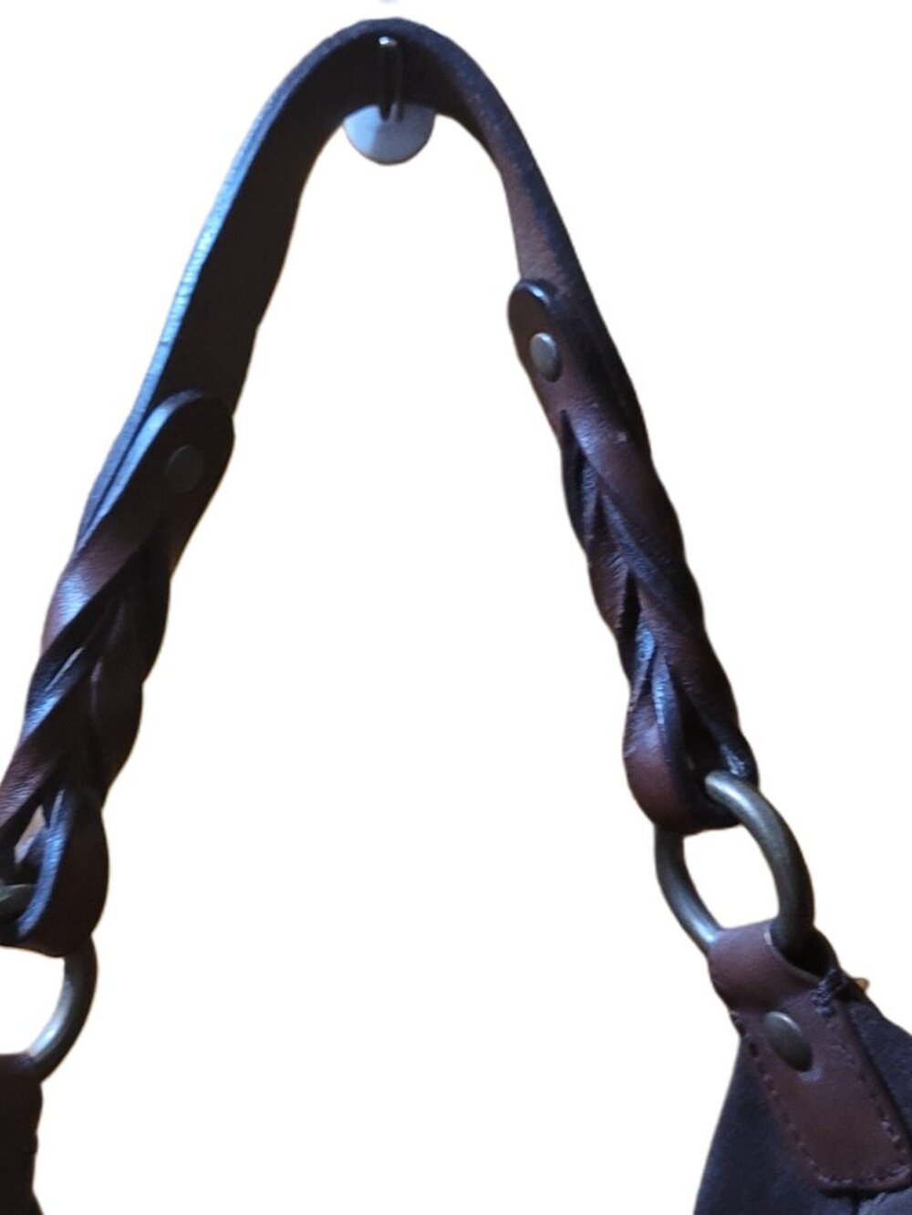 Vintage GAP Real Suede Shoulder Bag with Braided Leather Handle Discontinued Y2K - Picture 4 of 9